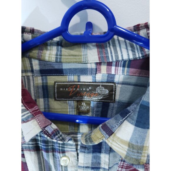 Siegfrieds Vintage Women's XL Plaid Button-Up Shirt Multicolor Cotton - Picture 2 of 15